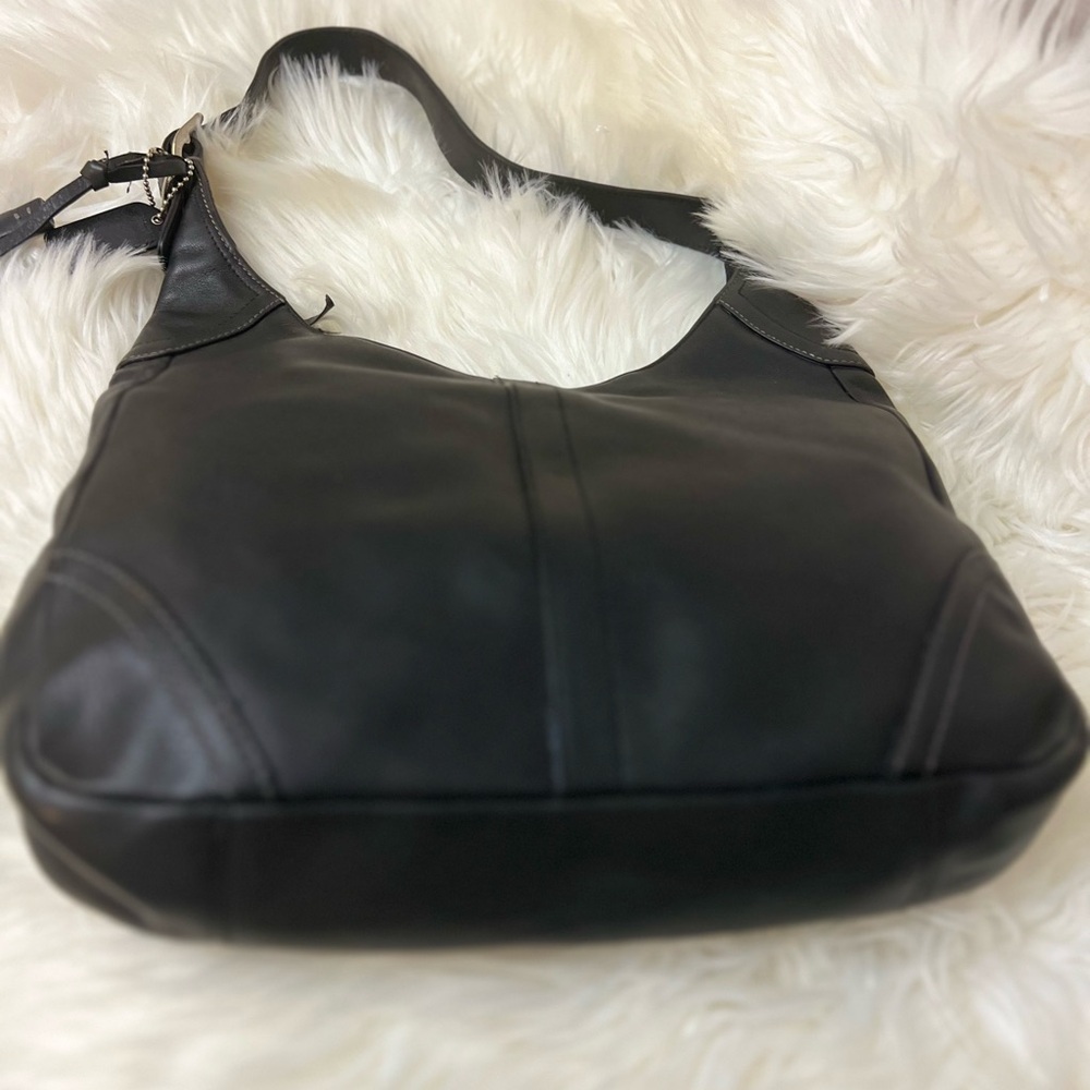 Coach #F10280 Elegant Black Leather Hobo Bag - Picture 5 of 10